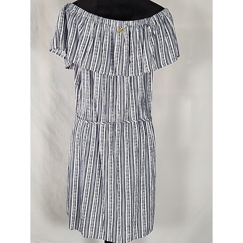 Hawaiian Tropic Off Shoulder Women Blue Casual Sun Mini Dress X-Large Beach Boho - Picture 8 of 13
